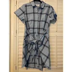 UNTUCKit womens dress blue checked size 10 Caroline style